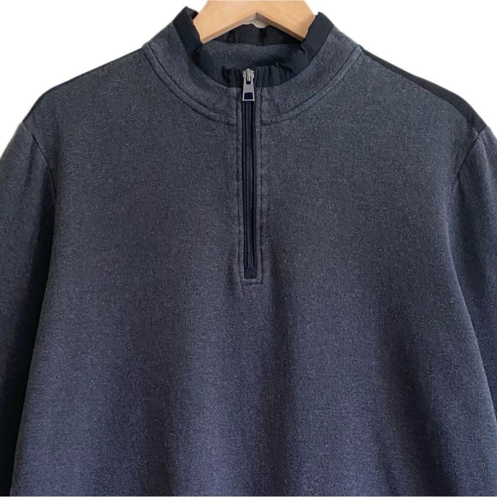 BUGATCHI Men’s Mixed Media Cotton Blend Quarter Zip Pullover Sweatshirt Size M - Picture 7 of 13